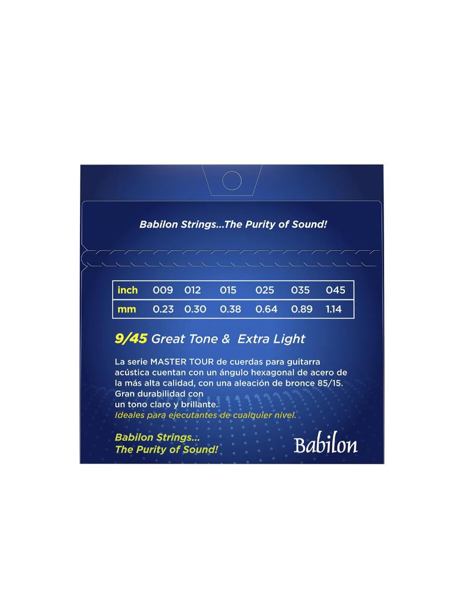 Set de Cuerdas para Guitarra Acústica Babilon 0.009-0.045 85/15 MAG20/009
