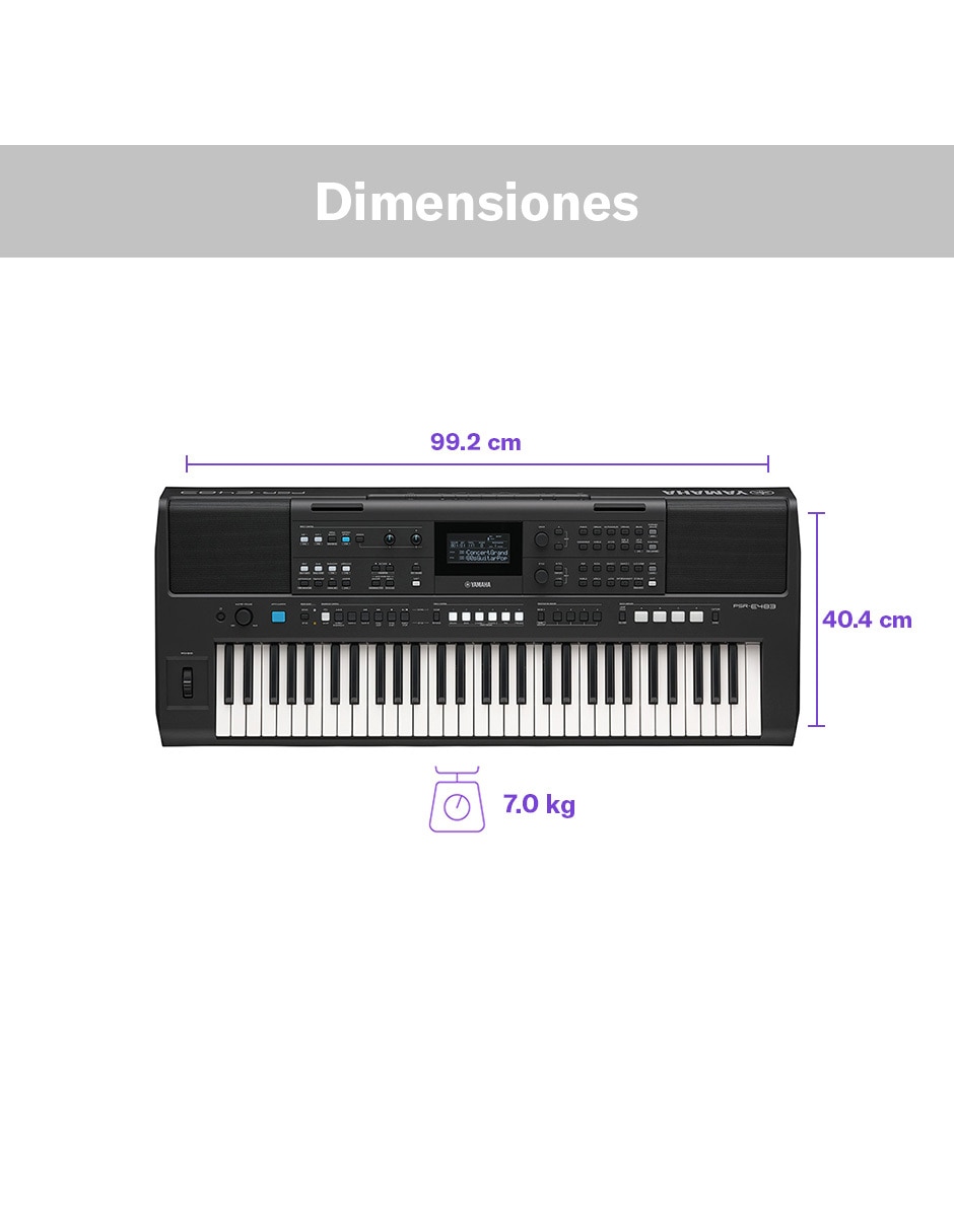 Teclado Yamaha de 61 teclas PSR-E483